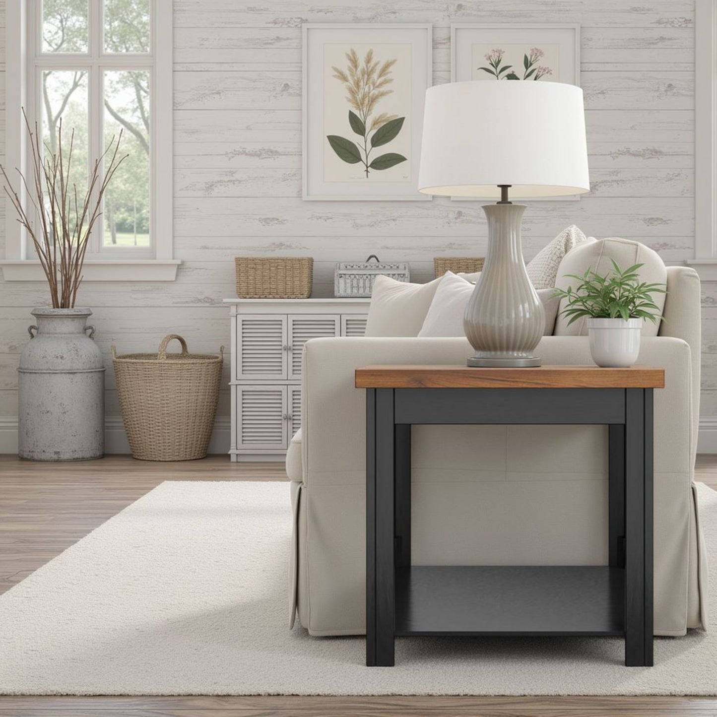 Side Table - Black / Whiskey