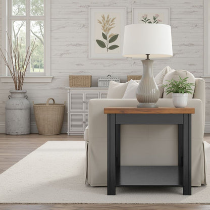 Side Table - Black / Whiskey