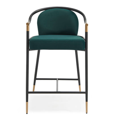 Contemporary Upholstered Counter Stool Set With Metal Frame