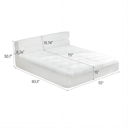 Full Mattress & Bed Frame With Cool , Innovative All In One, Pressure Relief, Motion Isolation - White