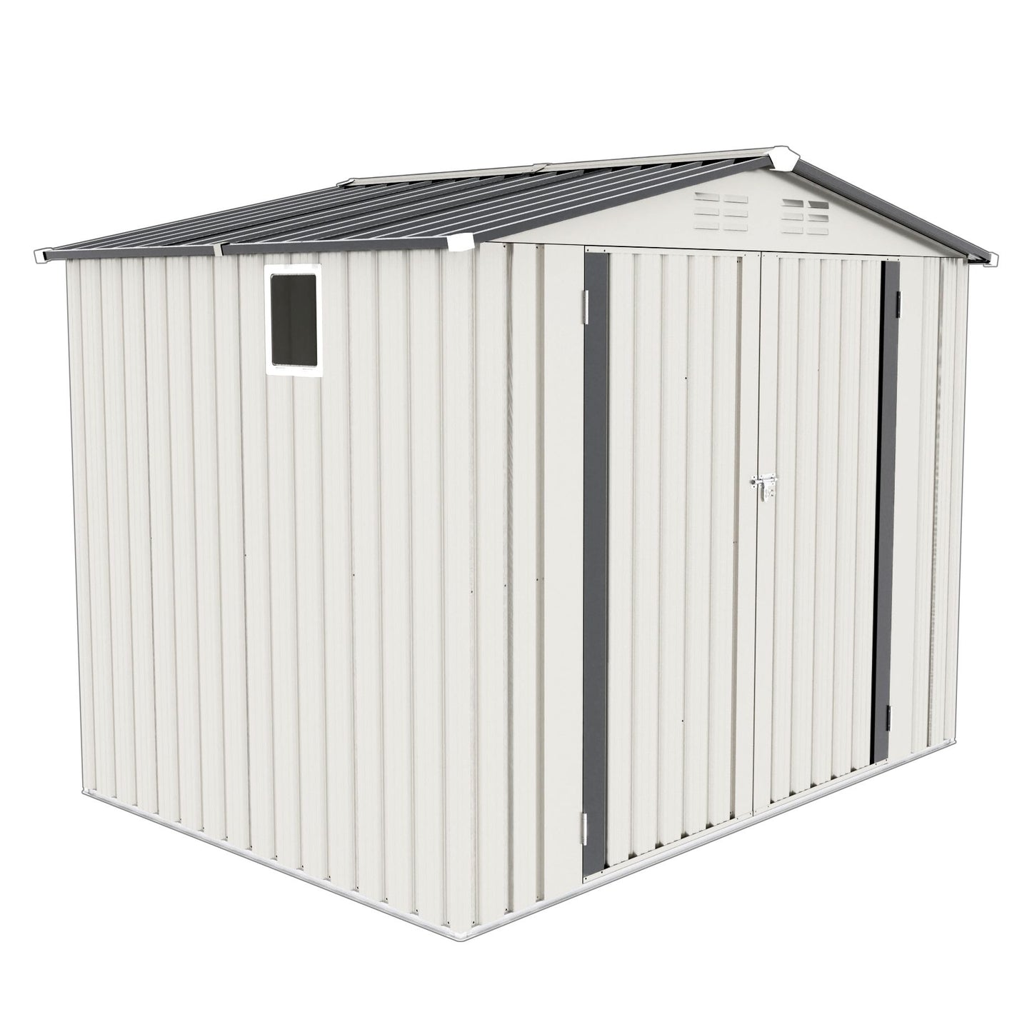 Garden Tool Shed Metal Storage Shed With Peaked Roof Waterproof Lockable Door