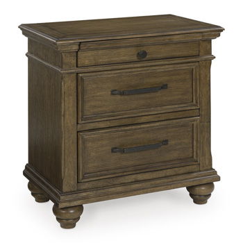 Karallin - Three Drawer Night Stand - Medium Brown
