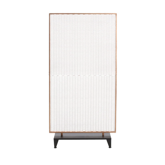 Modern Single Panel Iron Room Divider - Gold Brushed Brown
