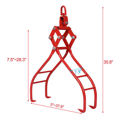 Heavy-Duty 4 Claw Timber Log Lifting Tongs Grabber