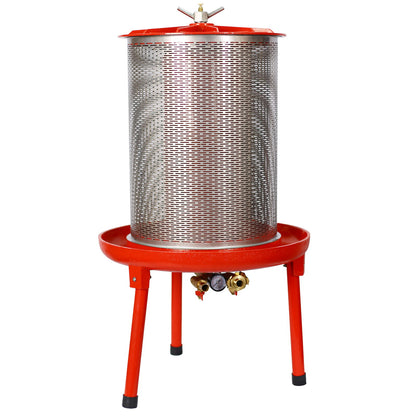 Hydraulic Fruit Wine Apple Press 5.3 Gallon / 20L For Wine Cider Making - Red