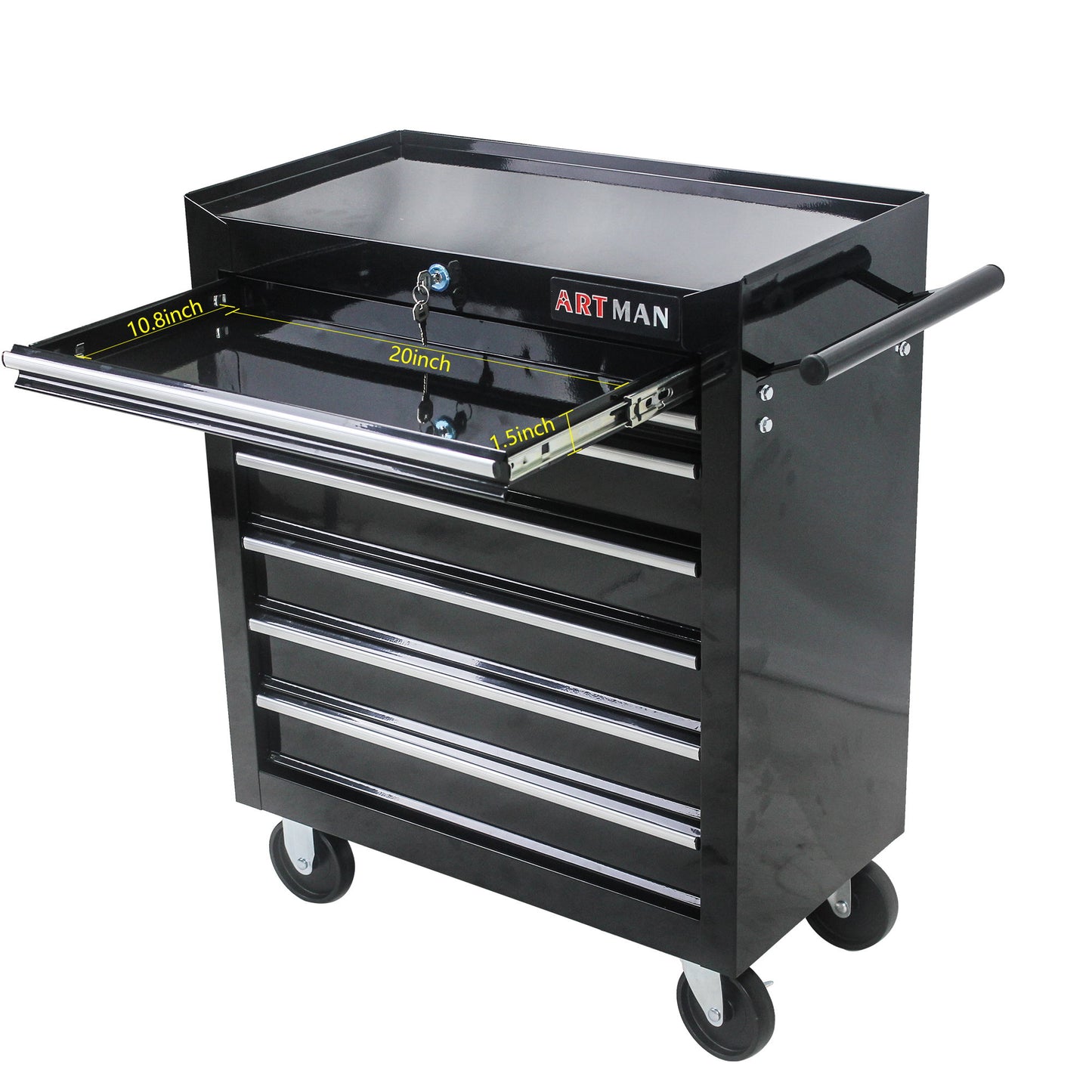 Multifunctional Tool Cart With Wheels And Drawers