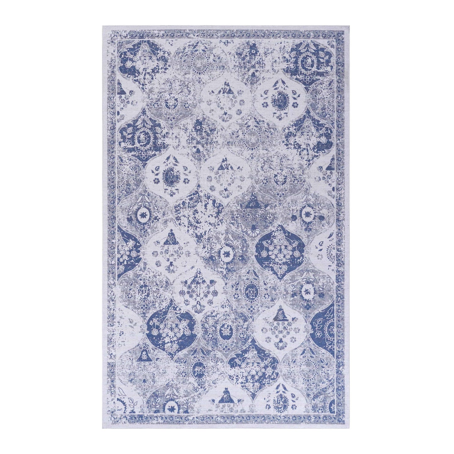 Maval - 6' X 9' Washable Area Rug - Blue