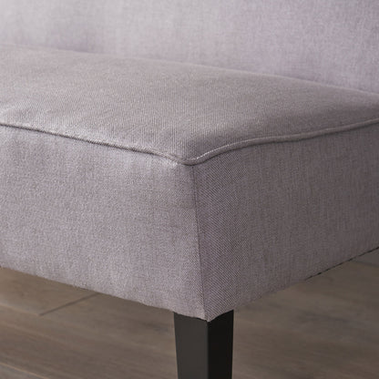 Contemporary Loveseat With Upholstered Fabric And Birch Wood Legs - Light Gray