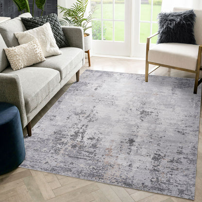 Marfi - 6' X 9' Abstract Area Rug - Ivory / Sand