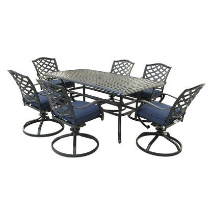 Rectangular Aluminum Dining Set & Cushions