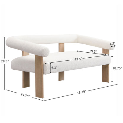 Modern Round Armrest Loveseat