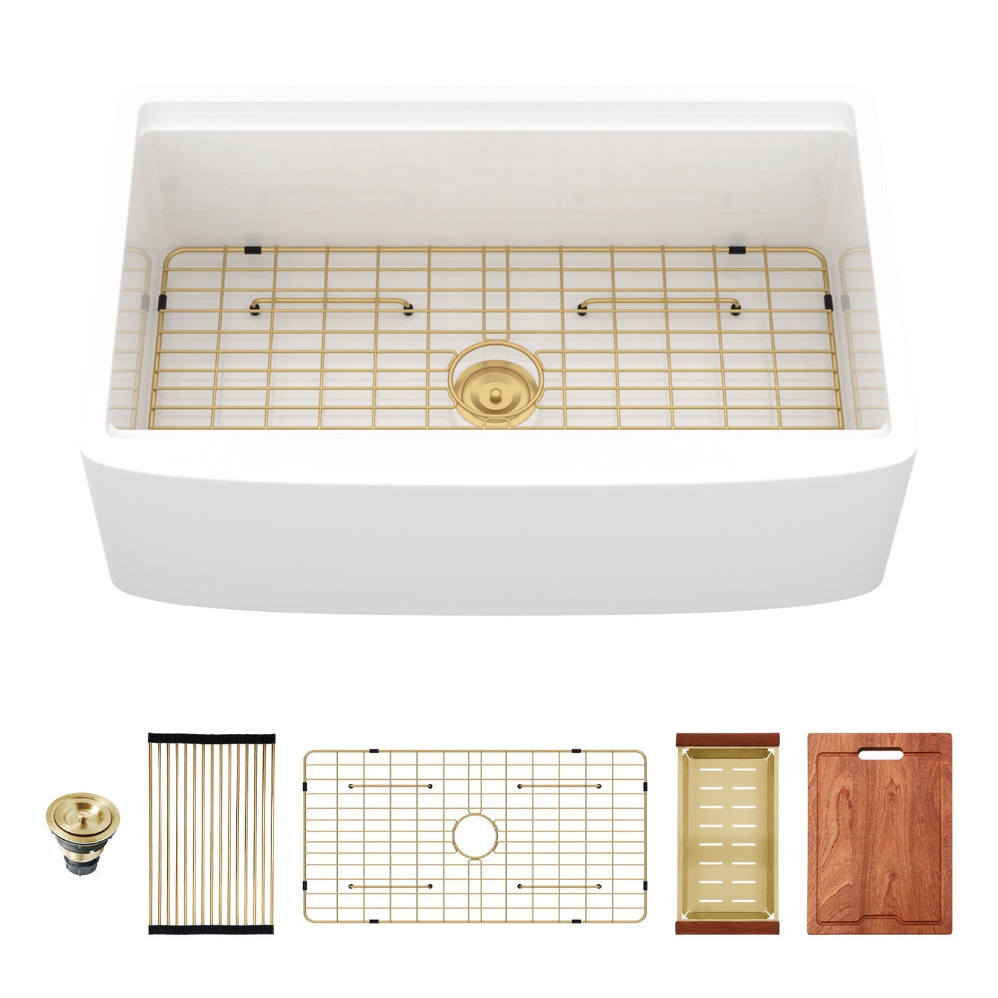 Kitchen Sink Workstation With Deep Bowl And Space-Saving Track Design - White