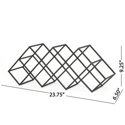 Modern Industrial Tabletop Wine Rack With 7 Bottle Holders - Black