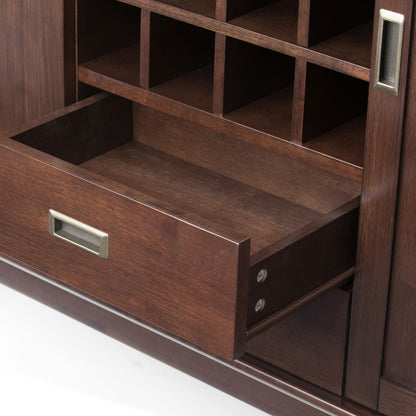 Draper - Sideboard Buffet And Wine Rack - Medium Auburn Brown