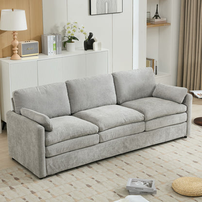 Cozy Upholstered 3 Seater Sofa With Double Cushion