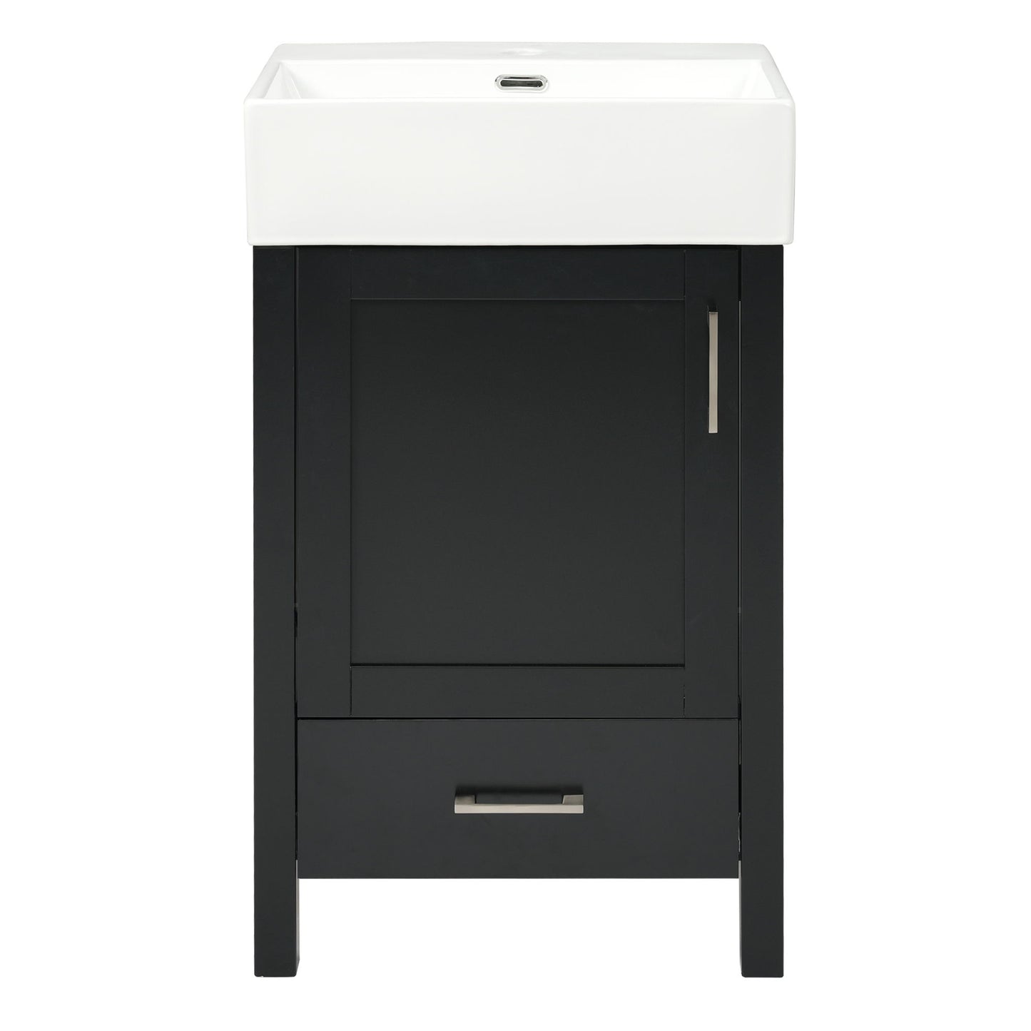 Bathroom Vanity With Sink, Frame And Drawer - Black