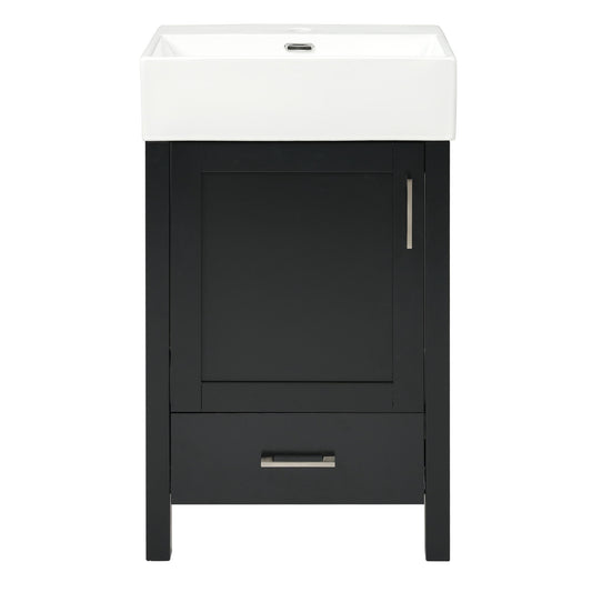 Bathroom Vanity With Sink, Frame And Drawer - Black