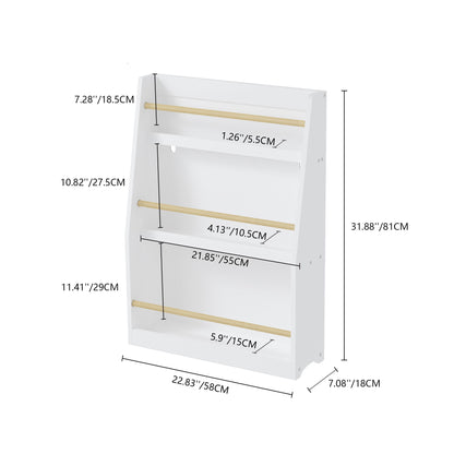 3 Tier Book Shelf, Compact Storage For Bedrooms