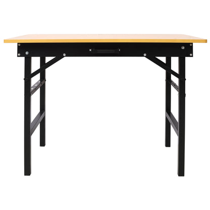 Portable Folding Work Table With Measuring Tape And Angle Finder Steel - Black