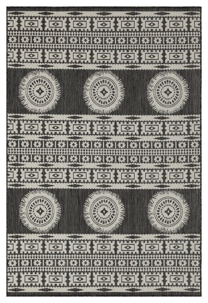 Sunshine - 5'3" X 7'3" Indoor, Outdoor Area Rug Polypropylene - Anthracite