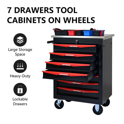 Drawer Multifunctional Tool Cart With Wheels For Garage
