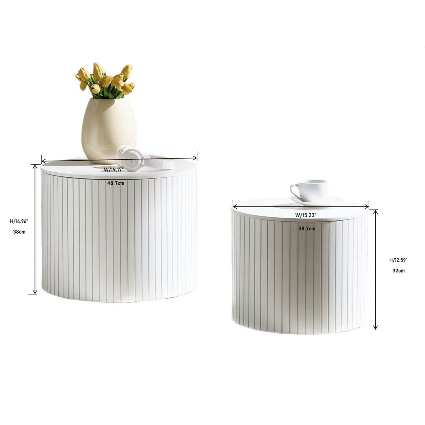 Handcrafted Nested Table Set, 2 Pieces