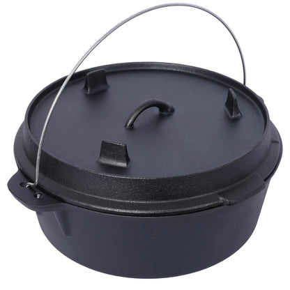 Pre-Seasoned Cast Dutch Oven With Skillet Lid And Pot Rack